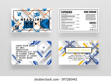 Abstract Background. Geometric Shapes and Frames for Presentation, Annual Reports, Flyers, Brochures, Leaflets, Posters, Business Cards and Document Cover Pages Design. A4 Title Sheet Template