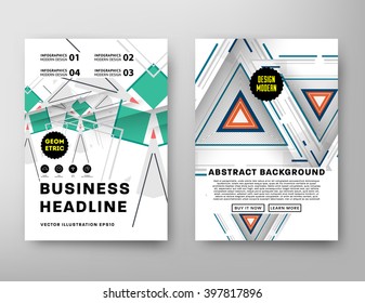 Resumo do histórico. Formas e Quadros Geométricos para Apresentação, Relatórios Anuais, Panfletos, Brochuras, Folhetos, Pôsteres, Cartões de Visita e Projeto de Folhas de Capa de Documentos. Modelo De Folha De Título A4.
