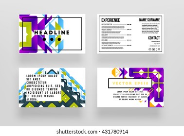 Abstract Background. Geometric Shapes and Frames for Presentation, Annual Reports, Flyers, Brochures, Leaflets, Posters, Business Cards and Document Cover Pages Design. A4 Title Sheet Template.