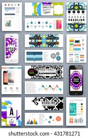Abstract Background. Geometric Shapes and Frames for Presentation, Annual Reports, Flyers, Brochures, Leaflets, Posters, Business Cards and Document Cover Pages Design. A4 Title Sheet Template.