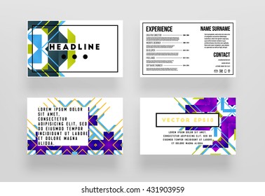 Abstract Background. Geometric Shapes and Frames for Presentation, Annual Reports, Flyers, Brochures, Leaflets, Posters, Business Cards and Document Cover Pages Design. A4 Title Sheet Template.