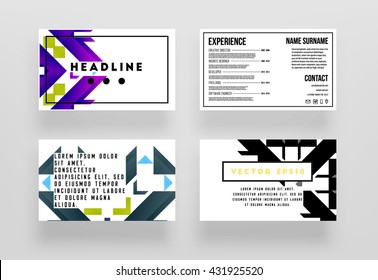Abstract Background. Geometric Shapes and Frames for Presentation, Annual Reports, Flyers, Brochures, Leaflets, Posters, Business Cards and Document Cover Pages Design. A4 Title Sheet Template.