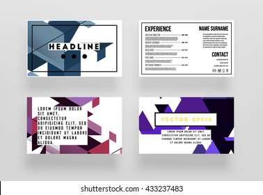 Abstract Background. Geometric Shapes and Frames for Presentation, Annual Reports, Flyers, Brochures, Leaflets, Posters, Business Cards and Document Cover Pages Design. A4 Title Sheet Template