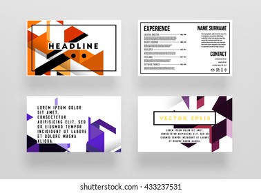 Abstract Background. Geometric Shapes and Frames for Presentation, Annual Reports, Flyers, Brochures, Leaflets, Posters, Business Cards and Document Cover Pages Design. A4 Title Sheet Template