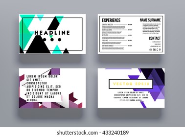 Abstract Background. Geometric Shapes and Frames for Presentation, Annual Reports, Flyers, Brochures, Leaflets, Posters, Business Cards and Document Cover Pages Design. A4 Title Sheet Template.