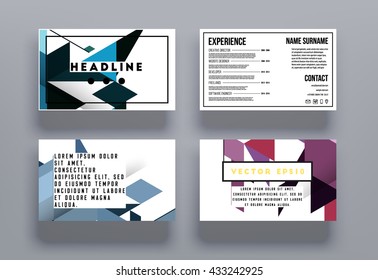 Abstract Background. Geometric Shapes and Frames for Presentation, Annual Reports, Flyers, Brochures, Leaflets, Posters, Business Cards and Document Cover Pages Design. A4 Title Sheet Template