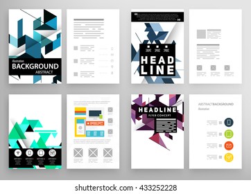 Abstract Background. Geometric Shapes and Frames for Presentation, Annual Reports, Flyers, Brochures, Leaflets, Posters, Business Cards and Document Cover Pages Design. A4 Title Sheet Template.