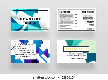Abstract Background. Geometric Shapes and Frames for Presentation, Annual Reports, Flyers, Brochures, Leaflets, Posters, Business Cards and Document Cover Pages Design. A4 Title Sheet Template.