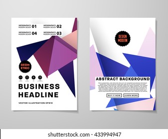 Abstract Background. Geometric Shapes and Frames for Presentation, Annual Reports, Flyers, Brochures, Leaflets, Posters, Business Cards and Document Cover Pages Design. A4 Title Sheet Template