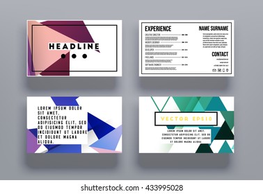 Abstract Background. Geometric Shapes and Frames for Presentation, Annual Reports, Flyers, Brochures, Leaflets, Posters, Business Cards and Document Cover Pages Design. A4 Title Sheet Template