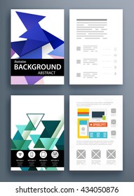 Abstract Background. Geometric Shapes and Frames for Presentation, Annual Reports, Flyers, Brochures, Leaflets, Posters, Business Cards and Document Cover Pages Design. A4 Title Sheet Template