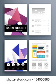 Abstract Background. Geometric Shapes and Frames for Presentation, Annual Reports, Flyers, Brochures, Leaflets, Posters, Business Cards and Document Cover Pages Design. A4 Title Sheet Template