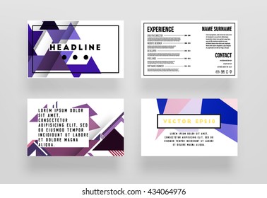 Abstract Background. Geometric Shapes and Frames for Presentation, Annual Reports, Flyers, Brochures, Leaflets, Posters, Business Cards and Document Cover Pages Design. A4 Title Sheet Template.