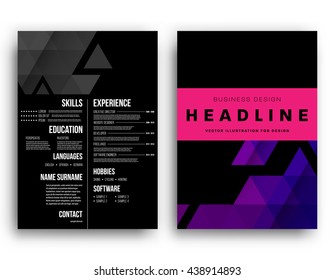 Abstract Background. Geometric Shapes and Frames for Presentation, Annual Reports, Flyers, Brochures, Leaflets, Posters, Business Cards and Document Cover Pages Design. A4 Title Sheet Template