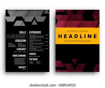 Abstract Background. Geometric Shapes and Frames for Presentation, Annual Reports, Flyers, Brochures, Leaflets, Posters, Business Cards and Document Cover Pages Design. A4 Title Sheet Template
