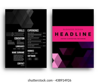 Abstract Background. Geometric Shapes and Frames for Presentation, Annual Reports, Flyers, Brochures, Leaflets, Posters, Business Cards and Document Cover Pages Design. A4 Title Sheet Template