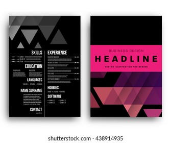 Abstract Background. Geometric Shapes and Frames for Presentation, Annual Reports, Flyers, Brochures, Leaflets, Posters, Business Cards and Document Cover Pages Design. A4 Title Sheet Template