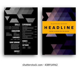 Abstract Background. Geometric Shapes and Frames for Presentation, Annual Reports, Flyers, Brochures, Leaflets, Posters, Business Cards and Document Cover Pages Design. A4 Title Sheet Template