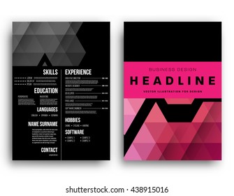 Abstract Background. Geometric Shapes and Frames for Presentation, Annual Reports, Flyers, Brochures, Leaflets, Posters, Business Cards and Document Cover Pages Design. A4 Title Sheet Template