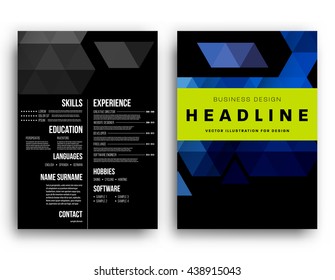 Abstract Background. Geometric Shapes and Frames for Presentation, Annual Reports, Flyers, Brochures, Leaflets, Posters, Business Cards and Document Cover Pages Design. A4 Title Sheet Template