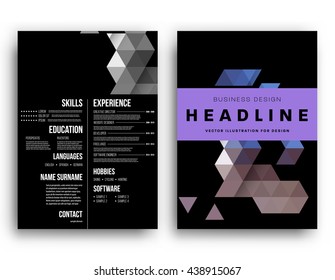 Abstract Background. Geometric Shapes and Frames for Presentation, Annual Reports, Flyers, Brochures, Leaflets, Posters, Business Cards and Document Cover Pages Design. A4 Title Sheet Template