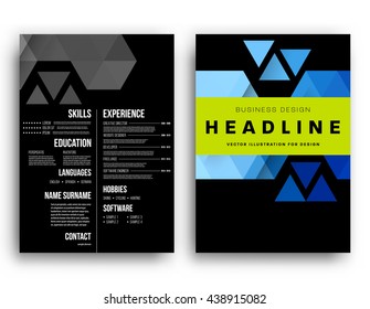 Abstract Background. Geometric Shapes and Frames for Presentation, Annual Reports, Flyers, Brochures, Leaflets, Posters, Business Cards and Document Cover Pages Design. A4 Title Sheet Template