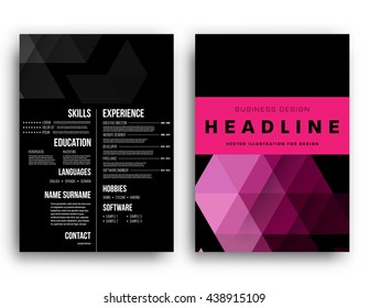 Abstract Background. Geometric Shapes and Frames for Presentation, Annual Reports, Flyers, Brochures, Leaflets, Posters, Business Cards and Document Cover Pages Design. A4 Title Sheet Template