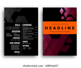 Abstract Background. Geometric Shapes and Frames for Presentation, Annual Reports, Flyers, Brochures, Leaflets, Posters, Business Cards and Document Cover Pages Design. A4 Title Sheet Template