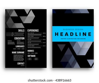 Abstract Background. Geometric Shapes and Frames for Presentation, Annual Reports, Flyers, Brochures, Leaflets, Posters, Business Cards and Document Cover Pages Design. A4 Title Sheet Template