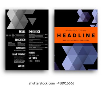 Abstract Background. Geometric Shapes and Frames for Presentation, Annual Reports, Flyers, Brochures, Leaflets, Posters, Business Cards and Document Cover Pages Design. A4 Title Sheet Template