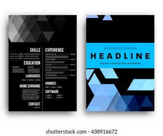 Abstract Background. Geometric Shapes and Frames for Presentation, Annual Reports, Flyers, Brochures, Leaflets, Posters, Business Cards and Document Cover Pages Design. A4 Title Sheet Template
