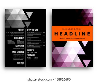 Abstract Background. Geometric Shapes and Frames for Presentation, Annual Reports, Flyers, Brochures, Leaflets, Posters, Business Cards and Document Cover Pages Design. A4 Title Sheet Template
