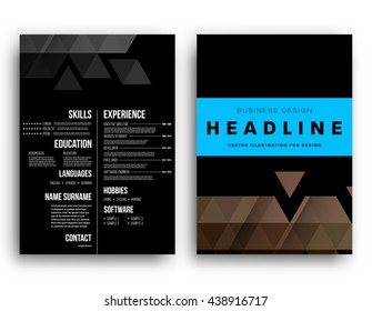 Abstract Background. Geometric Shapes and Frames for Presentation, Annual Reports, Flyers, Brochures, Leaflets, Posters, Business Cards and Document Cover Pages Design. A4 Title Sheet Template