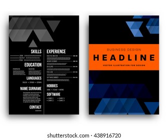 Abstract Background. Geometric Shapes and Frames for Presentation, Annual Reports, Flyers, Brochures, Leaflets, Posters, Business Cards and Document Cover Pages Design. A4 Title Sheet Template