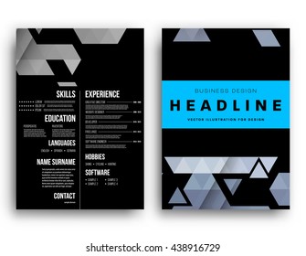 Abstract Background. Geometric Shapes and Frames for Presentation, Annual Reports, Flyers, Brochures, Leaflets, Posters, Business Cards and Document Cover Pages Design. A4 Title Sheet Template