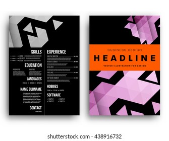 Abstract Background. Geometric Shapes and Frames for Presentation, Annual Reports, Flyers, Brochures, Leaflets, Posters, Business Cards and Document Cover Pages Design. A4 Title Sheet Template