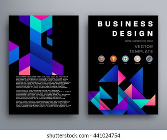 Abstract Background. Geometric Shapes and Frames for Presentation, Annual Reports, Flyers, Brochures, Leaflets, Posters, Business Cards and Document Cover Pages Design. A4 Title Sheet Template