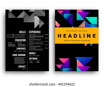 Abstract Background. Geometric Shapes and Frames for Presentation, Annual Reports, Flyers, Brochures, Leaflets, Posters, Business Cards and Document Cover Pages Design. A4 Title Sheet Template