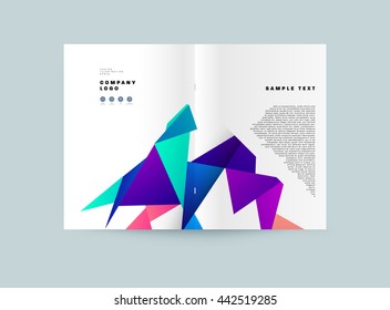 Abstract Background. Geometric Shapes and Frames for Presentation, Annual Reports, Flyers, Brochures, Leaflets, Posters, Business Cards and Document Cover Pages Design. A4 Title Sheet Template
