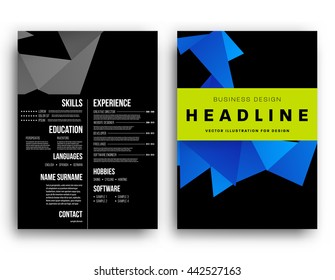 Abstract Background. Geometric Shapes and Frames for Presentation, Annual Reports, Flyers, Brochures, Leaflets, Posters, Business Cards and Document Cover Pages Design. A4 Title Sheet Template