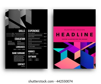 Abstract Background. Geometric Shapes and Frames for Presentation, Annual Reports, Flyers, Brochures, Leaflets, Posters, Business Cards and Document Cover Pages Design. A4 Title Sheet Template