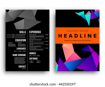 Abstract Background. Geometric Shapes and Frames for Presentation, Annual Reports, Flyers, Brochures, Leaflets, Posters, Business Cards and Document Cover Pages Design. A4 Title Sheet Template