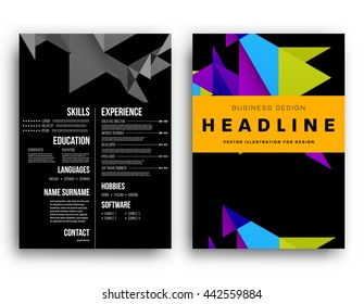 Abstract Background. Geometric Shapes and Frames for Presentation, Annual Reports, Flyers, Brochures, Leaflets, Posters, Business Cards and Document Cover Pages Design. A4 Title Sheet Template