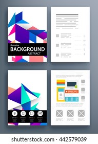 Abstract Background. Geometric Shapes and Frames for Presentation, Annual Reports, Flyers, Brochures, Leaflets, Posters, Business Cards and Document Cover Pages Design. A4 Title Sheet Template