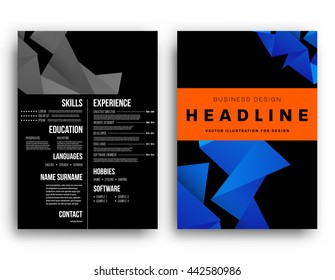 Abstract Background. Geometric Shapes and Frames for Presentation, Annual Reports, Flyers, Brochures, Leaflets, Posters, Business Cards and Document Cover Pages Design. A4 Title Sheet Template