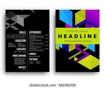 Abstract Background. Geometric Shapes and Frames for Presentation, Annual Reports, Flyers, Brochures, Leaflets, Posters, Business Cards and Document Cover Pages Design. A4 Title Sheet Template