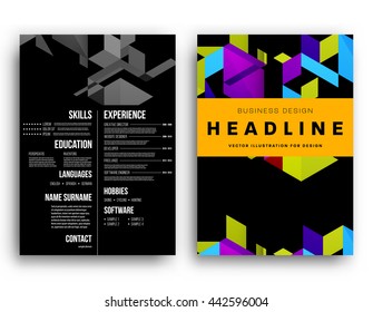 Abstract Background. Geometric Shapes and Frames for Presentation, Annual Reports, Flyers, Brochures, Leaflets, Posters, Business Cards and Document Cover Pages Design. A4 Title Sheet Template