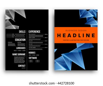 Antecedentes abstractos. Formas geométricas y marcos para presentación, informes anuales, volantes, folletos, folletos, carteles, tarjetas de presentación y diseño de portadas de documentos. Plantilla de hoja de título A4