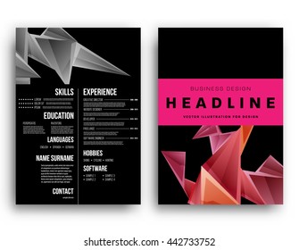 Abstract Background. Geometric Shapes and Frames for Presentation, Annual Reports, Flyers, Brochures, Leaflets, Posters, Business Cards and Document Cover Pages Design. A4 Title Sheet Template