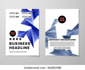 Abstract Background. Geometric Shapes and Frames for Presentation, Annual Reports, Flyers, Brochures, Leaflets, Posters, Business Cards and Document Cover Pages Design. A4 Title Sheet Template